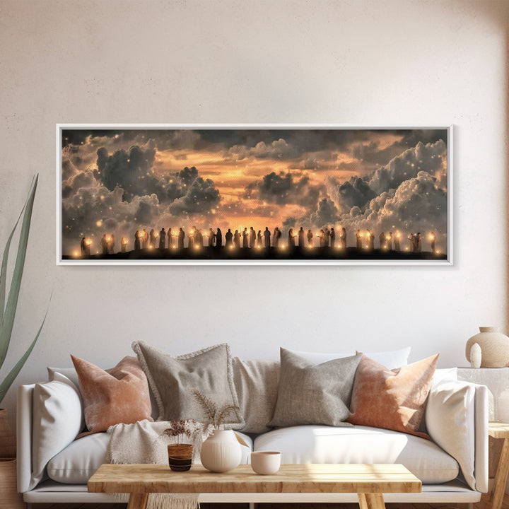 Hillside Communion – Framed Canvas Print – Christian Art – Panoramic Wall Art – Christian Christmas Art – Christian Canvas – Christian Artw