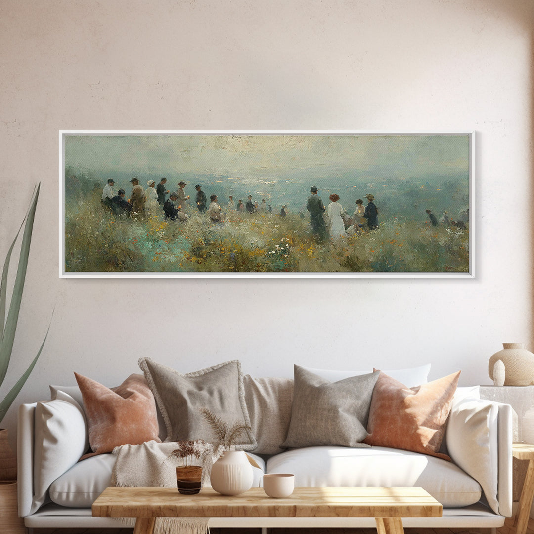 Twilight Assembly | Framed Canvas Print | Christian Wall Art | Christian Art Print | Panoramic Art | Christmas Art | Christian Decor