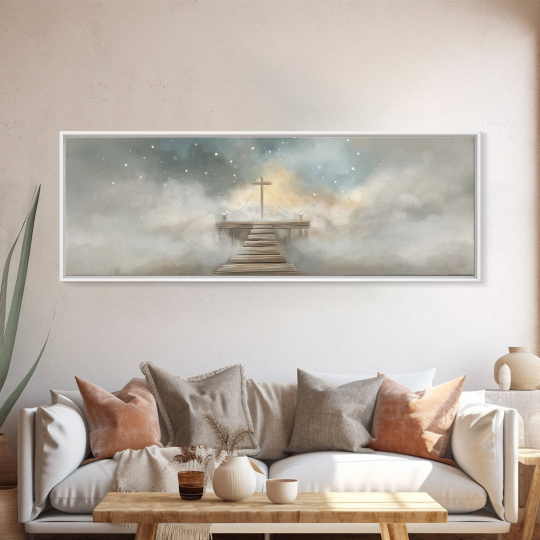 Path Of Grace | Framed Canvas Print | Panoramic Wall Art | Christian Art | Christian Canvas | Christian Painting | Christian Decor