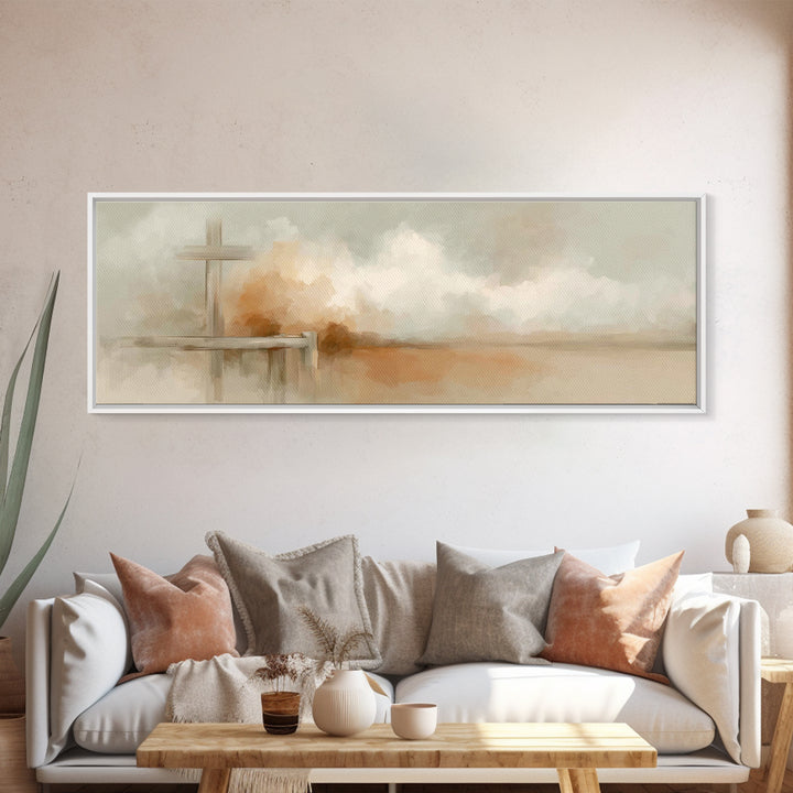 Quiet Redeemer, Framed Canvas Print, Christian Art, Panoramic Print, Christian Painting, Christian Art Canvas, Christian Gift Ideas
