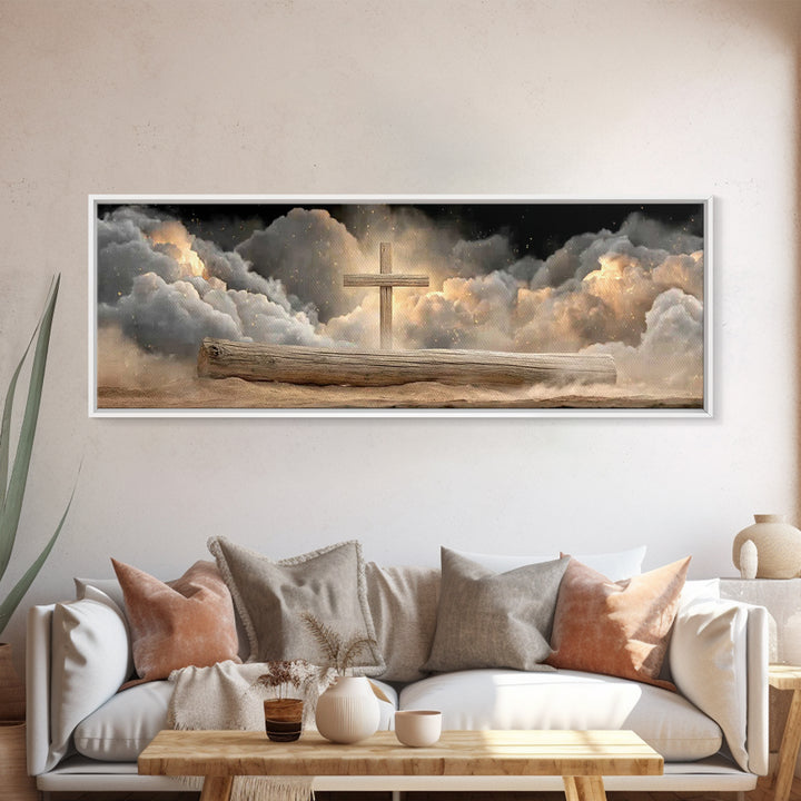 Rise Of Mercy – Framed Canvas Print – Christian Wall Art – Extra Wide Art – Christian Art Canvas – Christian Painting – Christian Decor