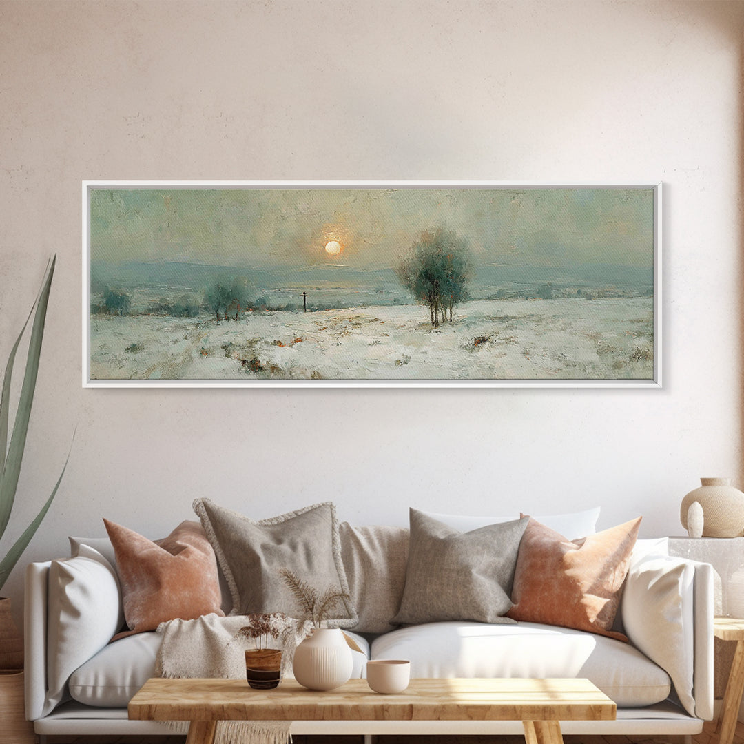 Winter Redemption – Framed Canvas Print – Panoramic Frame – Christian Art – Christian Art Canvas – Christian Wall Art – Christian Painting