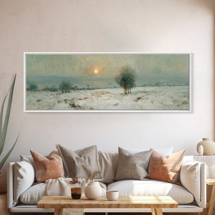 Winter Redemption – Framed Canvas Print – Panoramic Frame – Christian Art – Christian Art Canvas – Christian Wall Art – Christian Painting