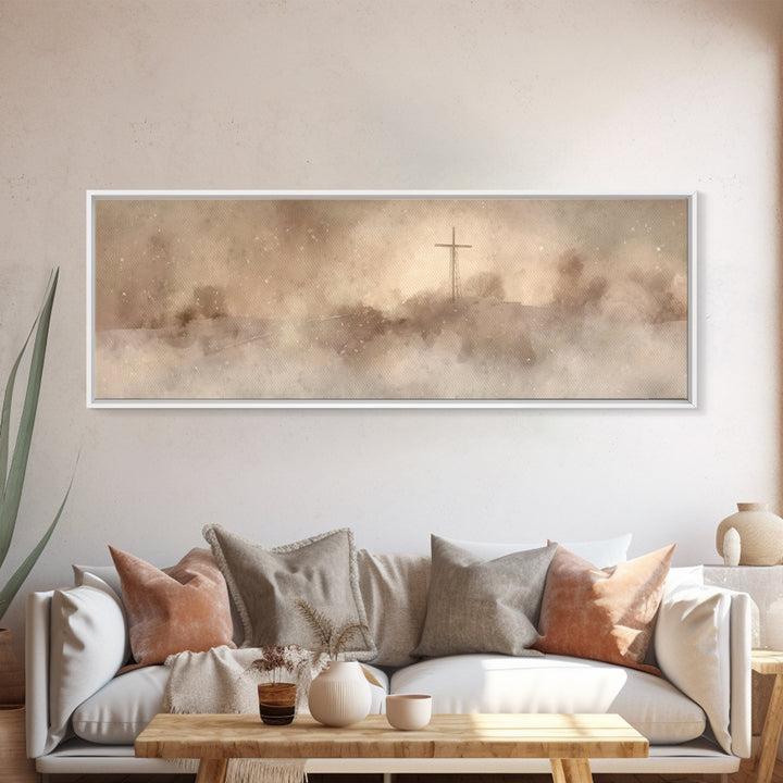 Silent Hill Grace – Framed Canvas Print – Panoramic Frame – Christian Art – Christian Christmas Art – Christian Painting – Christian Wall A