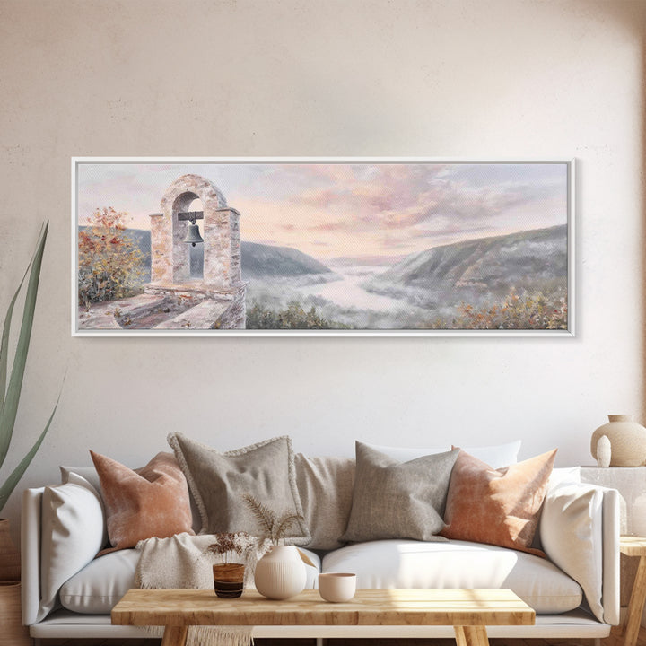 Valley Of Stillness – Framed Canvas Print – Panoramic Painting – Christian Art – Christian Wall Art – Christian Canvas – Christmas Art