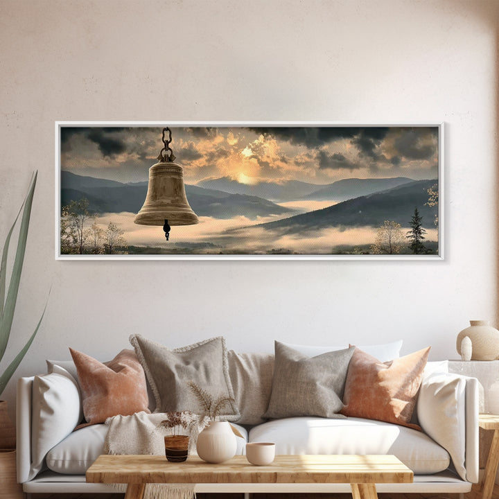 Ringing Grace | Framed Canvas Print | Panoramic Wall Art | Christian Art | Christian Painting | Christian Art Canvas | Christmas Art