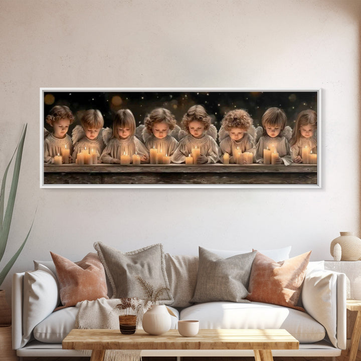 Heaven’s Little Lights | Framed Canvas Print | Panoramic Print | Christian Art Canvas | Christian Wall Art | Christian Painting | Christmas