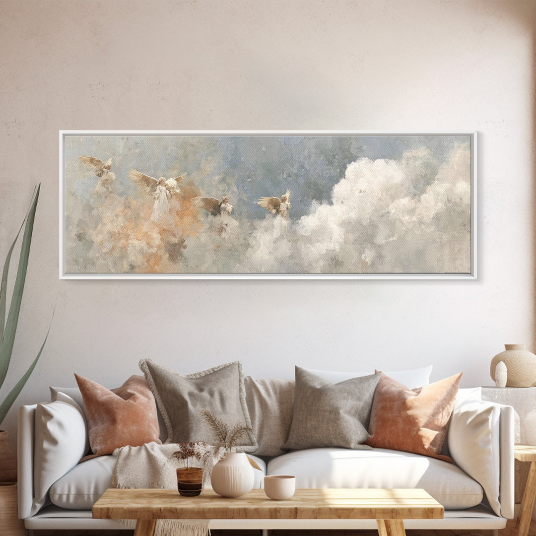 Sanctified Gathering Veil – Framed Canvas Print – Moody Christian Art – Panoramic Art – Christian Wall Art – Christmas Art – Christian Art