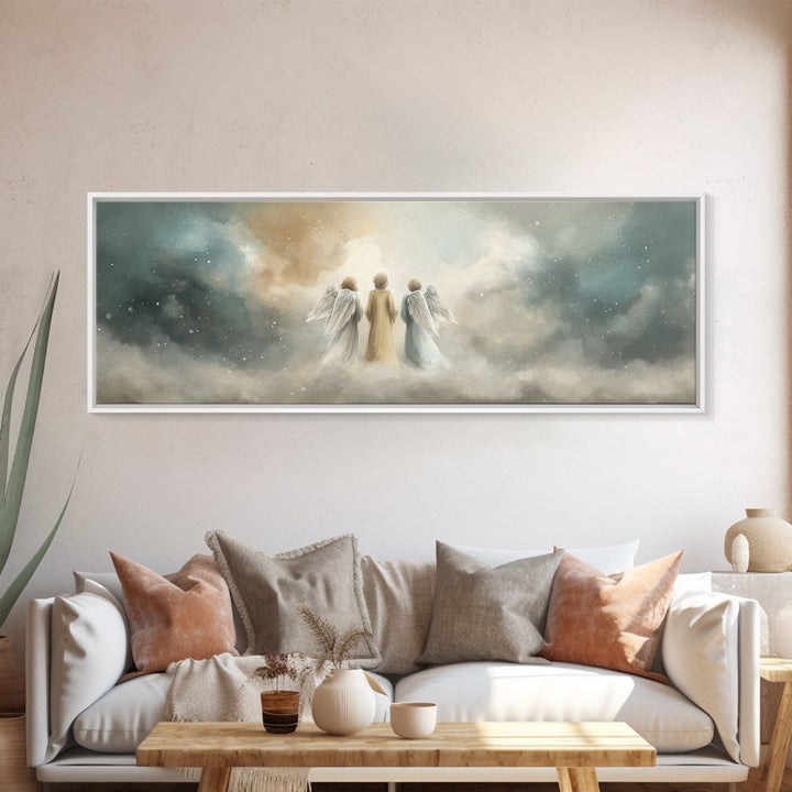 Threefold Heavenly Path, Framed Canvas Print, Panoramic Painting, Christian Art Canvas, Christmas Wall Art, Christian Art, Christian Christ