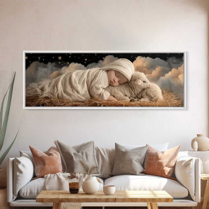 Bethlehem Star Rise - Framed Canvas Print - Christian Wall Art - Christmas Art Prints - Christian Art Canvas - Panoramic Frame - Christian