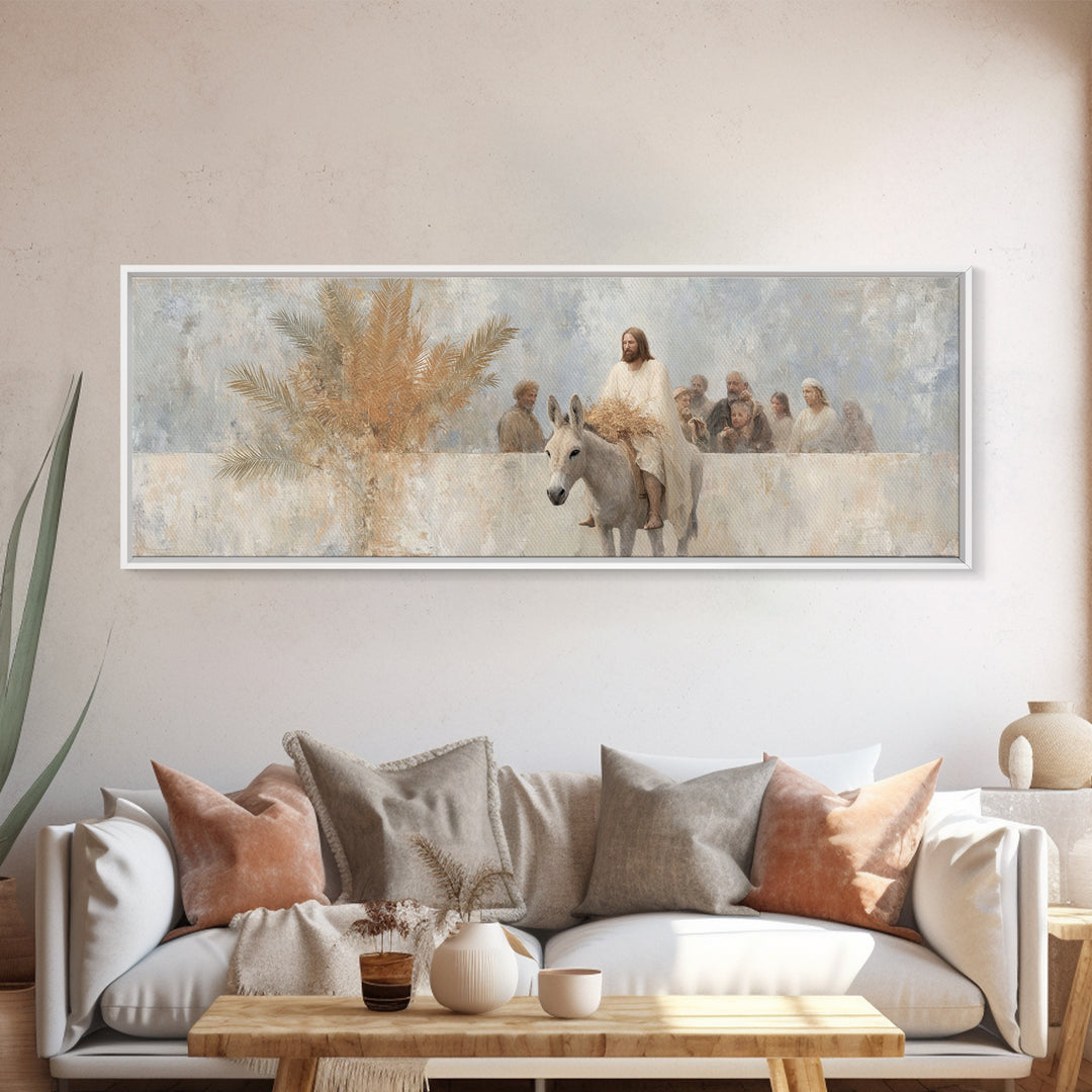 City Of Light | Framed Canvas Print | Christian Wall Art | Panoramic Art | Christian Art Print | Jesus Painting Canvas | Christian Christma