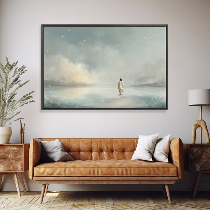 Heavenly Pathlight – Framed Canvas Print – Christian Wall Art – Modern Christian Art – Jesus Painting – Christian Art Canvas – Subtle Chris
