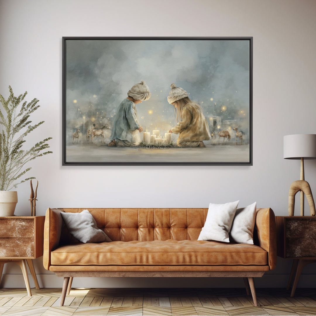 Children Of Light – Framed Canvas Print – Christian Christmas Art – Christian Art Canvas – Christian Wall Art – Christmas Art – Christian D