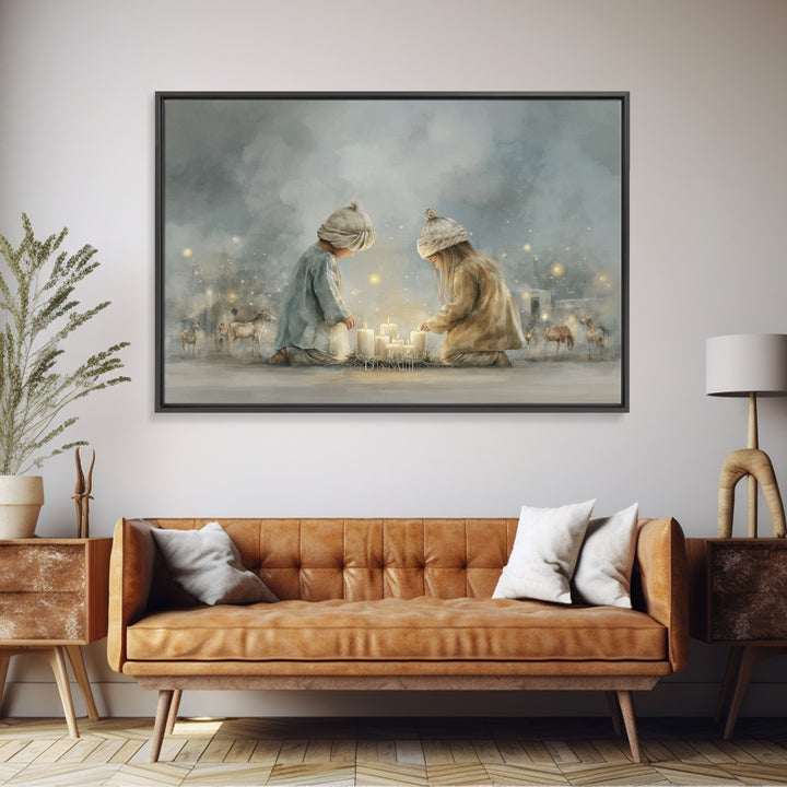 Children Of Light – Framed Canvas Print – Christian Christmas Art – Christian Art Canvas – Christian Wall Art – Christmas Art – Christian D