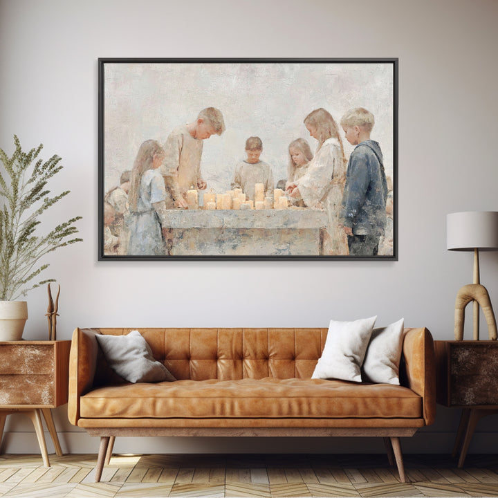 Faithful Kindling – Framed Canvas Print – Christian Christmas Art – Christian Art Canvas – Christian Wall Art – Christmas Art – Christian D