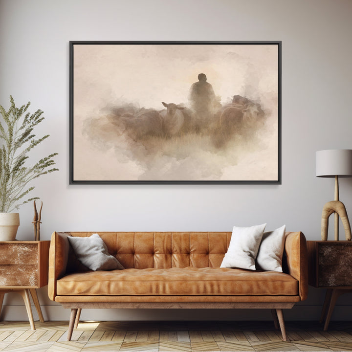 Shepherd’s Watch – Framed Canvas Print – Christian Art Canvas – Christian Wall Art – Christian Art – Christian Christmas Art – Christian Gi