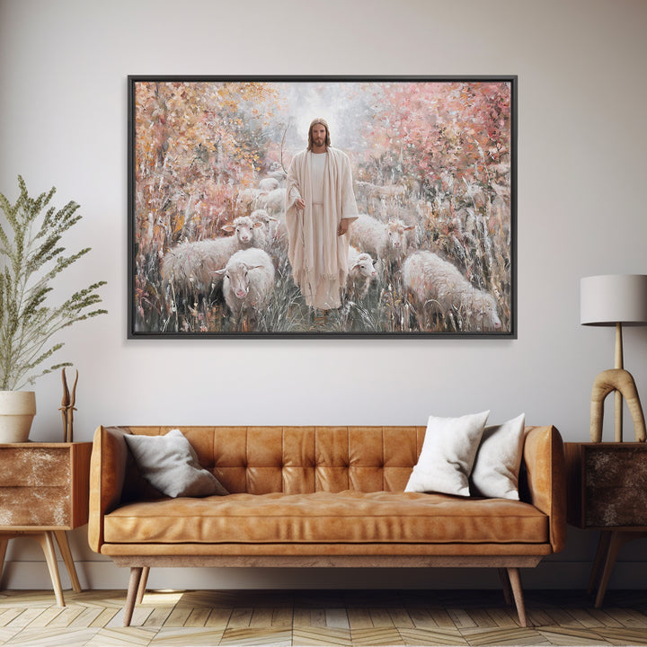 Pastoral Messiah – Framed Canvas Print – Christian Art Canvas – Jesus Painting – Christian Wall Art – Christian Art – Christian Christmas A