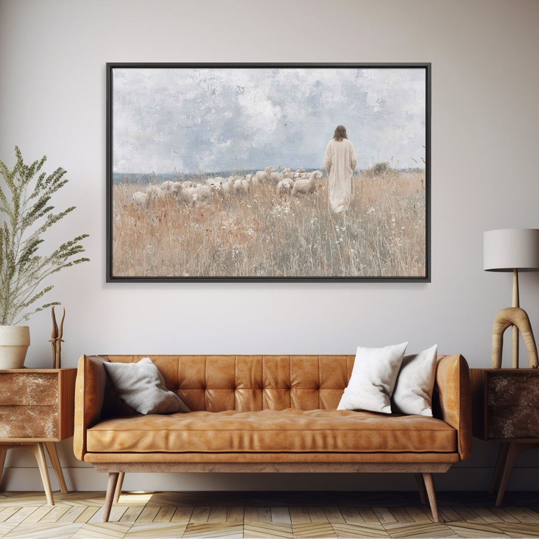 Fields Of Trust – Framed Canvas Print – Christian Wall Art – Christian Art – Jesus Painting – Christian Art Canvas – Christian Christmas Ar