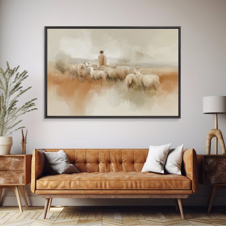 Quiet Pasture Grace - Framed Canvas Print - Christian Art Canvas - Christian Wall Art - Subtle Christian Art - Christian Decor - Jesus Pain