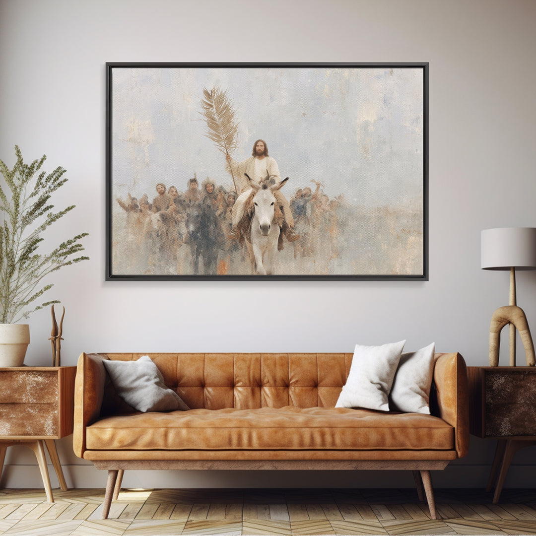 Hosanna Procession Light - Framed Canvas Print - Jesus Painting - Christian Wall Art - Christian Art Canvas - Christian Christmas Art - Chr