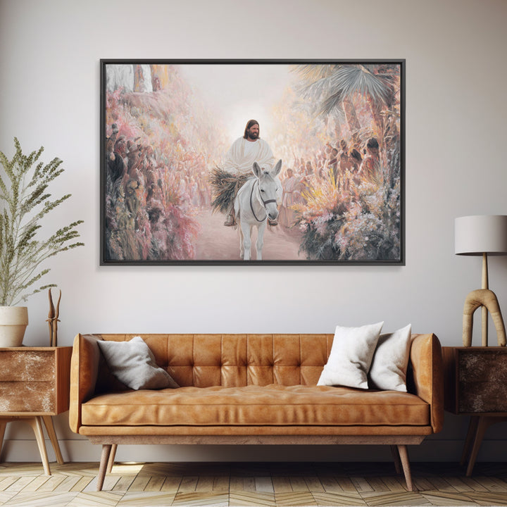 City Gate Hosanna - Framed Canvas Print - Christian Wall Art - Christian Art Canvas - Vintage Christian Art - Jesus Painting - Christian Gi