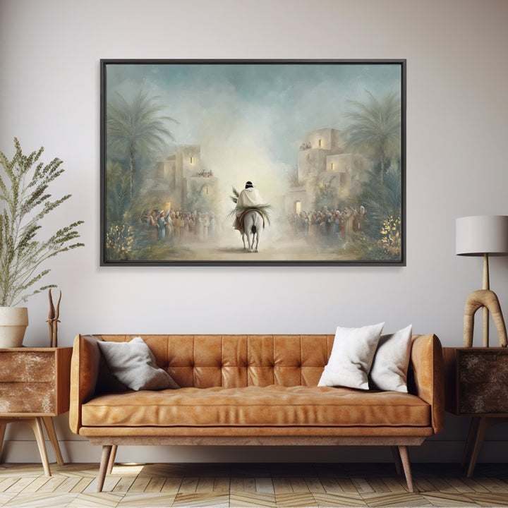 Risen Mountain Hope - Framed Canvas Print - Christian Art Canvas - Christian Wall Art - Abstract Christian Art - Christian Decor - Christia