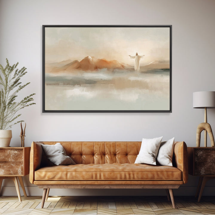 Hills Of Mercy – Framed Canvas Print – Christian Art Canvas – Minimalist Christian Art – Jesus Painting – Christian Wall Art – Christian De