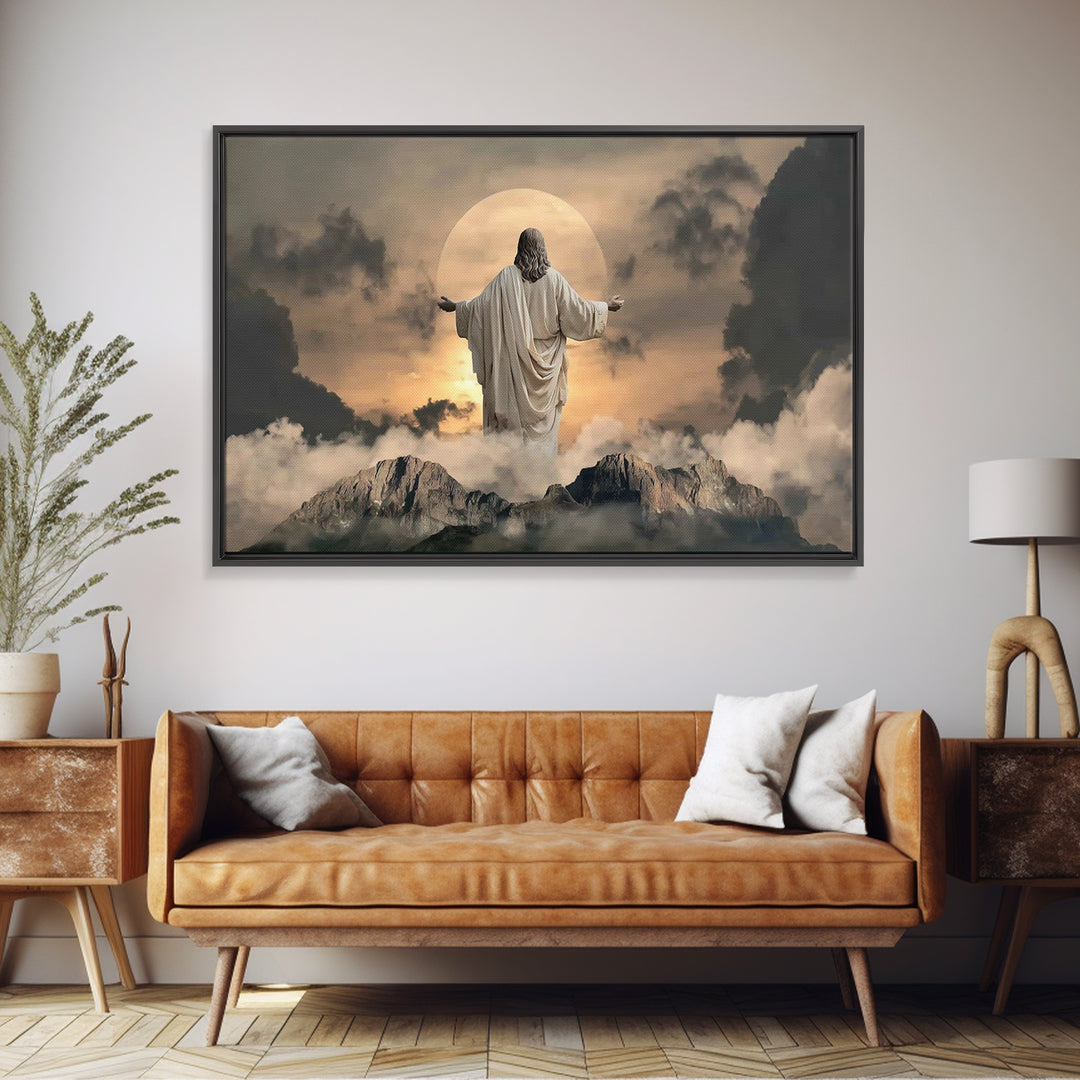 Divine Horizon Light – Framed Canvas Print – Jesus Painting – Christian Art Canvas – Christian Wall Art – Moody Christian Art – Christian G