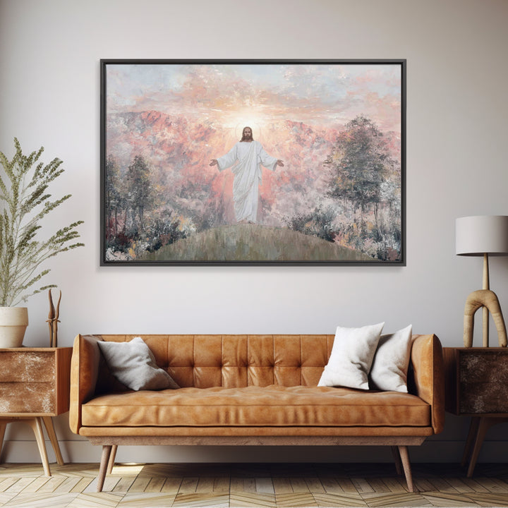 Radiant Summit Grace – Framed Canvas Print – Christian Art Canvas – Jesus Painting – Christian Wall Art – Modern Christian Art – Christian