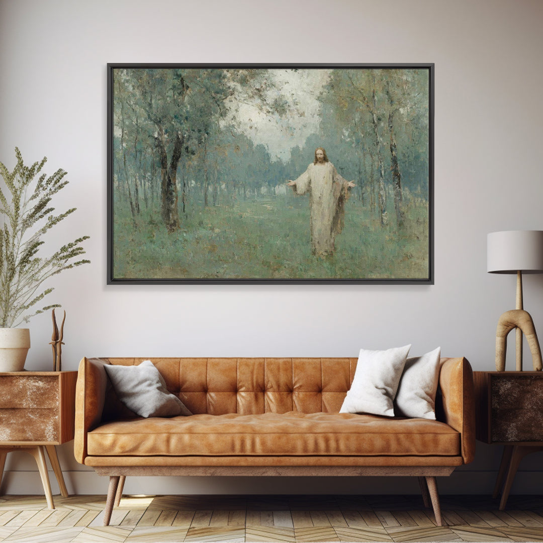 Soft Twilight Bloom – Framed Canvas Print – Christian Art – Jesus Painting – Christian Art Work – Subtle Christian Art – Christian Christma