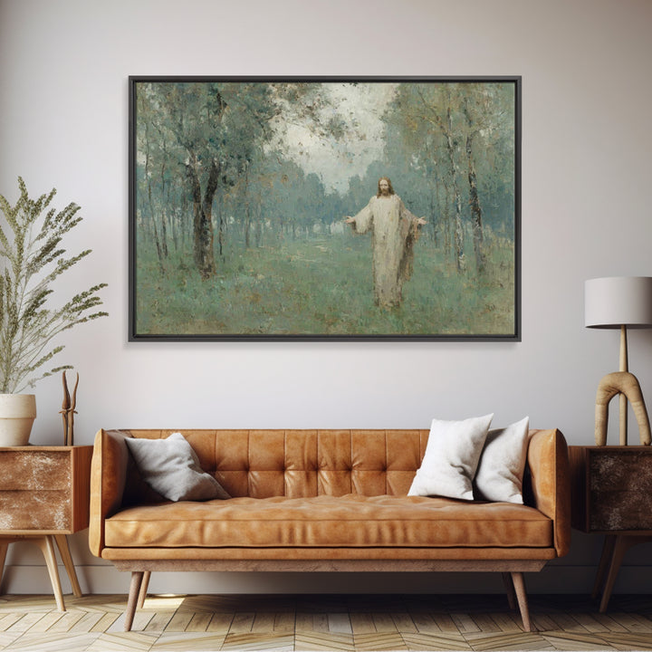Soft Twilight Bloom – Framed Canvas Print – Christian Art – Jesus Painting – Christian Art Work – Subtle Christian Art – Christian Christma