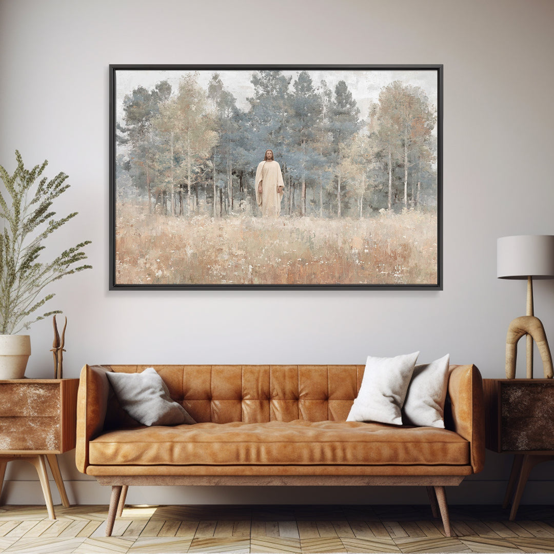 Pathway Of Mercy – Framed Canvas Print – Jesus Painting – Christian Art Canvas – Christian Wall Art – Unique Christian Art – Large Christia