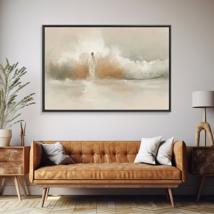 Eternal Calm Shore – Framed Canvas Print – Christian Art Canvas – Christian Wall Art – Jesus Painting – Subtle Christian Art – Christmas Ar
