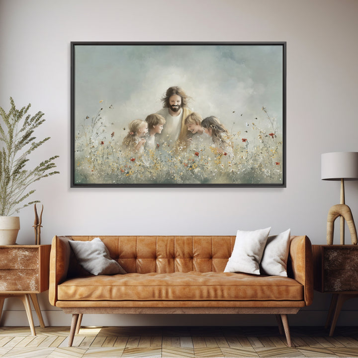 Celestial Pathway, Framed Canvas Print, Christian Art Canvas, Christian Wall Art, Jesus Painting, Modern Christian Art, Christian Christmas