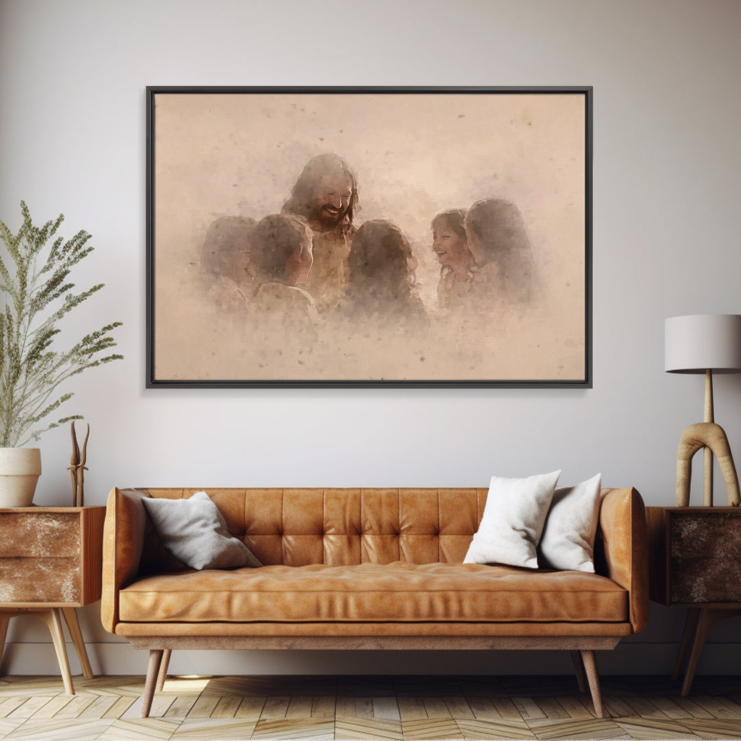 Fields Of Delight – Framed Canvas Print – Christian Wall Art – Christian Art Canvas – Jesus Painting – Christian Art Gift – Modern Christia