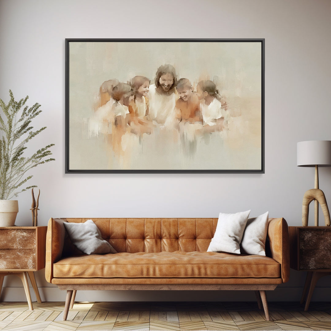 Circle Of Light | Framed Canvas Print | Christian Art Canvas | Jesus Painting | Christian Wall Art | Modern Christian Art | Christian Chris