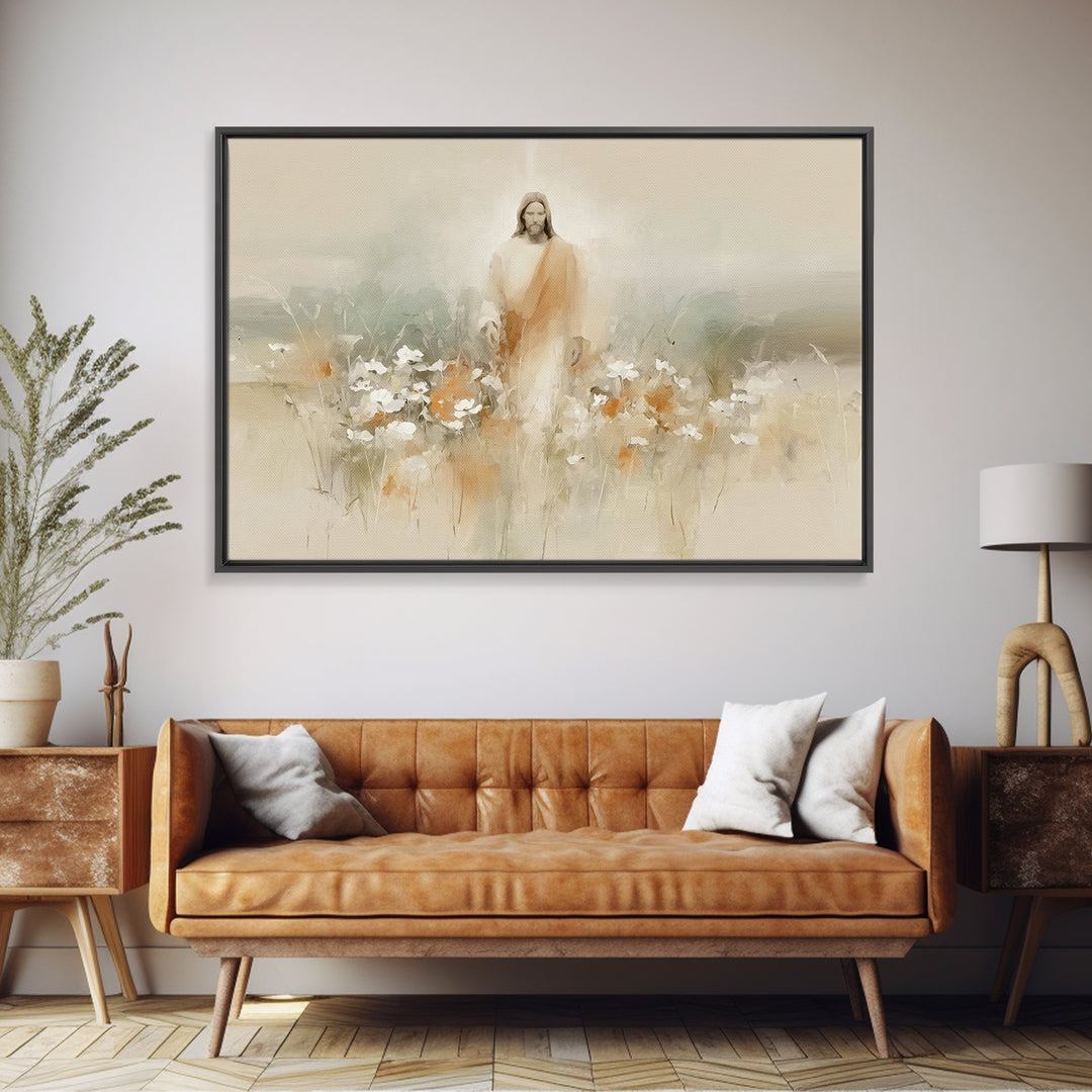 Floral Redemption, Framed Canvas Print, Christian Wall Art, Christian Art Canvas, Jesus Painting, Christian Christmas Art, Modern Christian