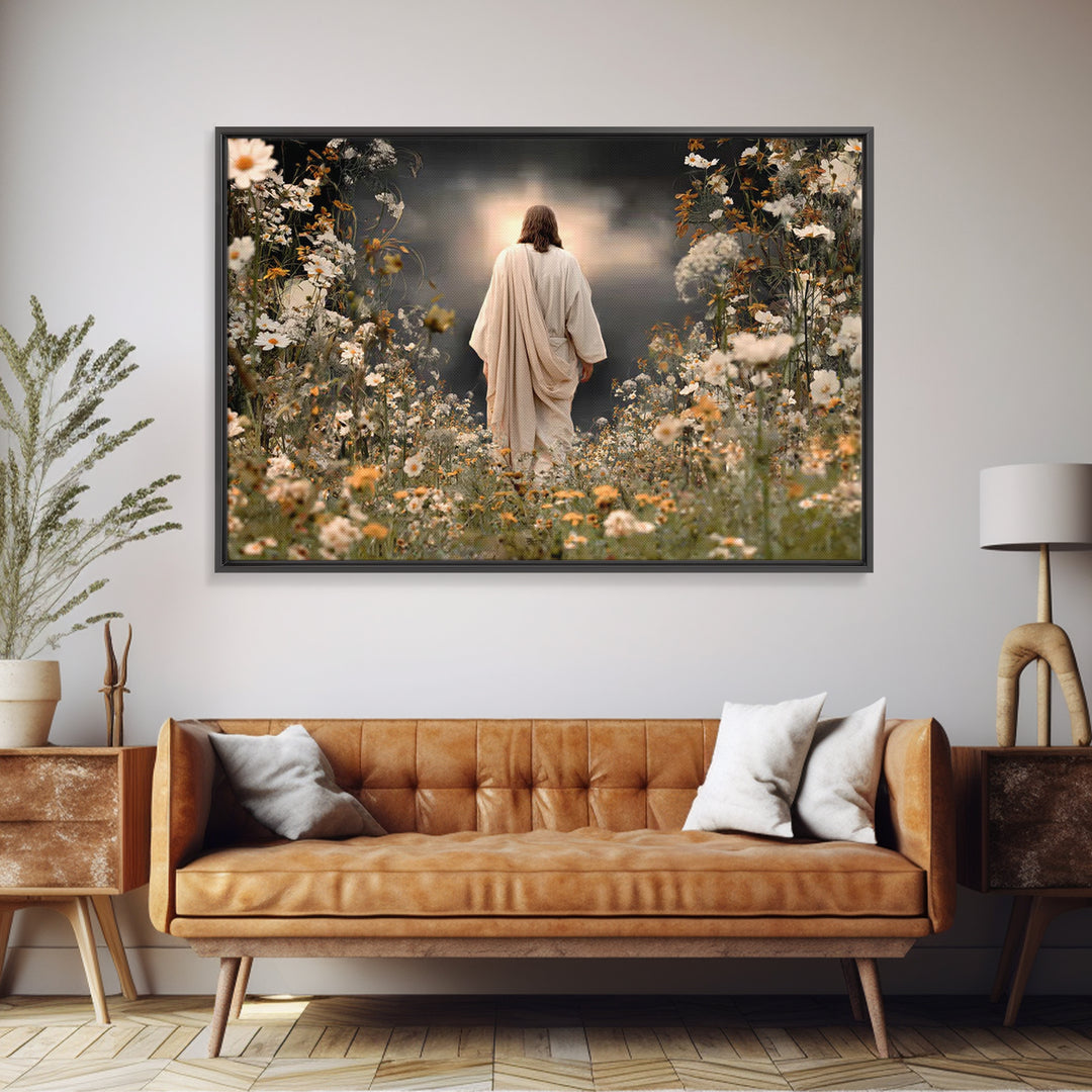 Path Of Light – Framed Canvas Print – Christian Wall Art – Jesus Painting – Christian Art Canvas – Moody Christian Art – Christian Gift Ide