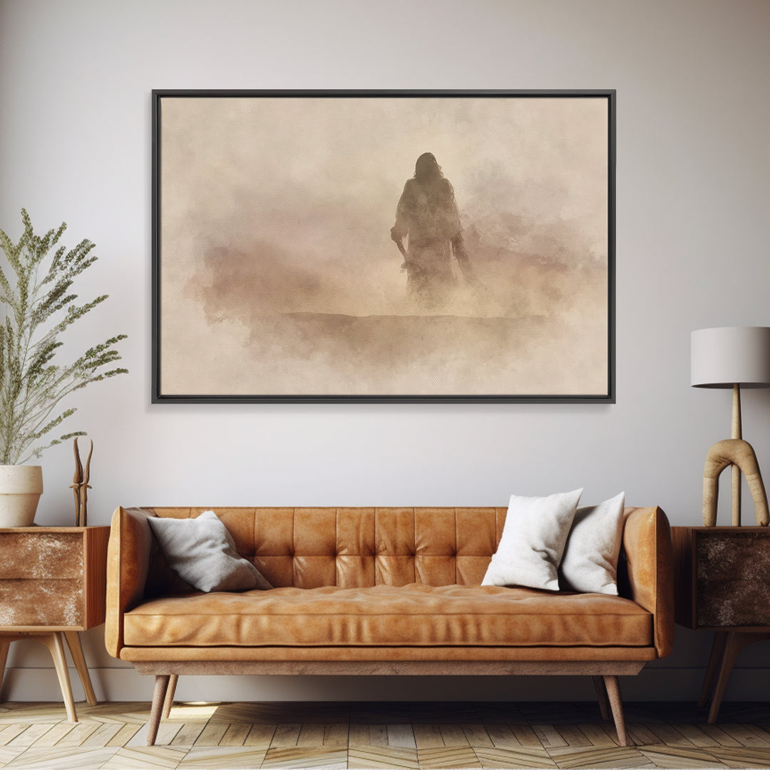 Desert Vision | Framed Canvas Print | Christian Art Canvas | Christian Wall Art | Jesus Painting | Minimalist Christian Art | Christian Art