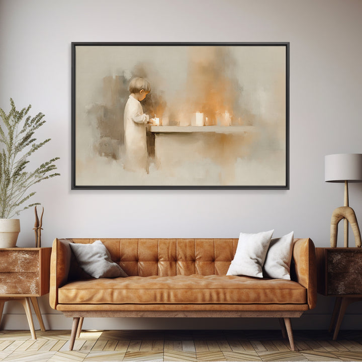 Soft Prayer Moment – Framed Canvas Print – Christian Wall Art – Subtle Christian Art – Christian Art Canvas – Christian Gift Ideas