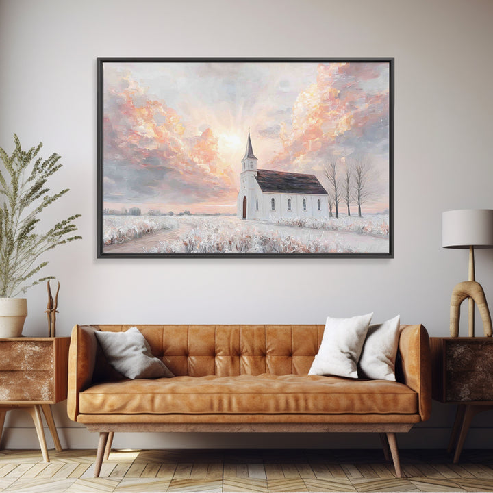 Dawnlit Sanctuary, Framed Canvas Print, Christian Art Canvas, Christian Wall Art, Christian Art, Modern Christian Art, Christian Gift Ideas