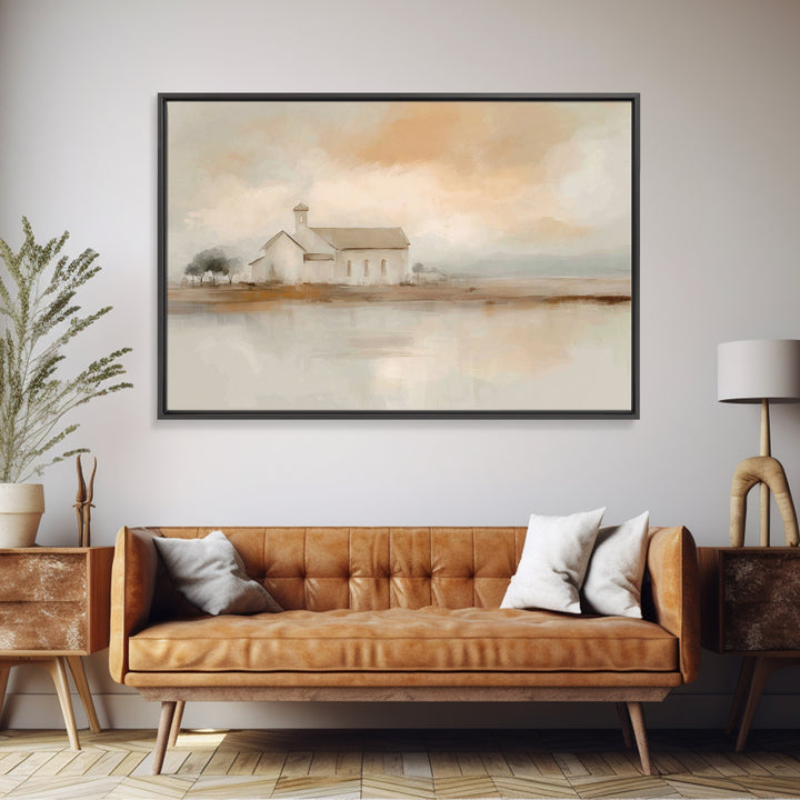 Quiet Church Hope | Framed Canvas Print | Christian Wall Art | Christian Art Canvas | Minimalist Christian Art | Christian Decor | Christia