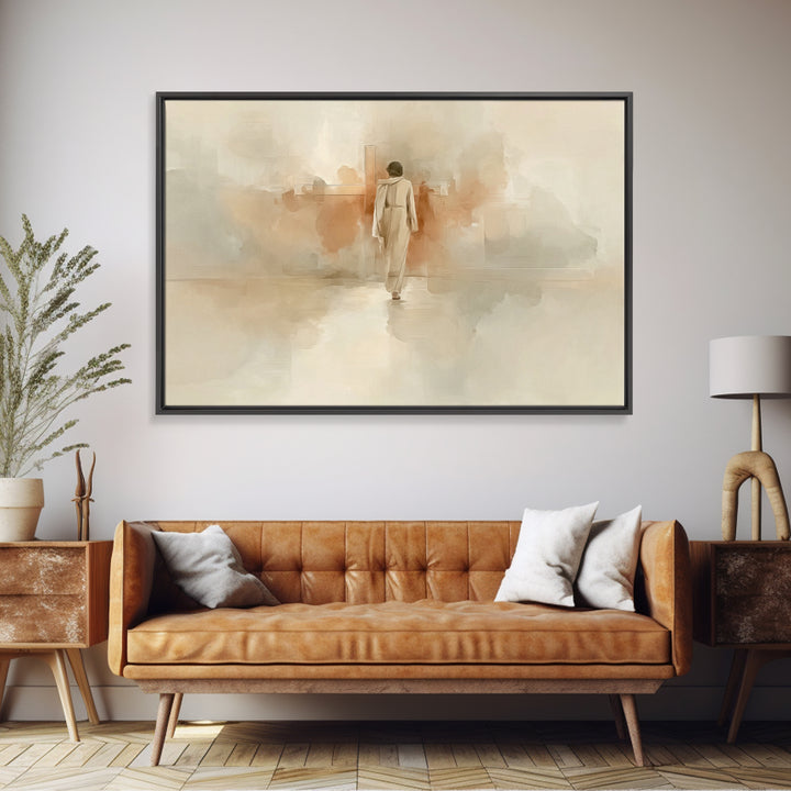 Crosswalk Promise | Framed Canvas Print | Christian Wall Art | Jesus Painting | Christian Art Canvas | Abstract Christian Art | Modern Chri