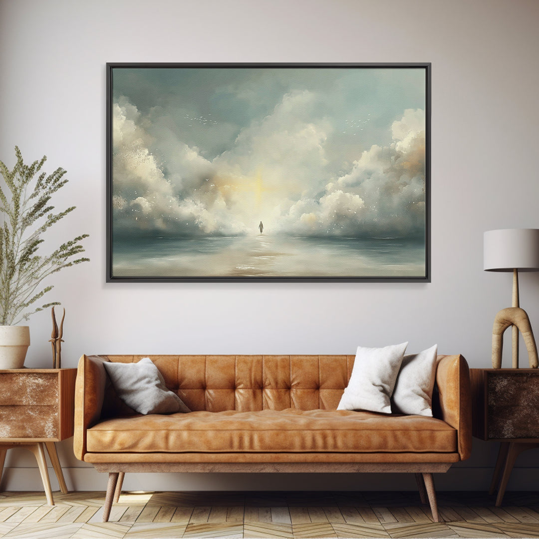 Heavenly Passage – Framed Canvas Print – Christian Wall Art – Jesus Painting – Christian Art Canvas – Modern Christian Art – Christmas Art