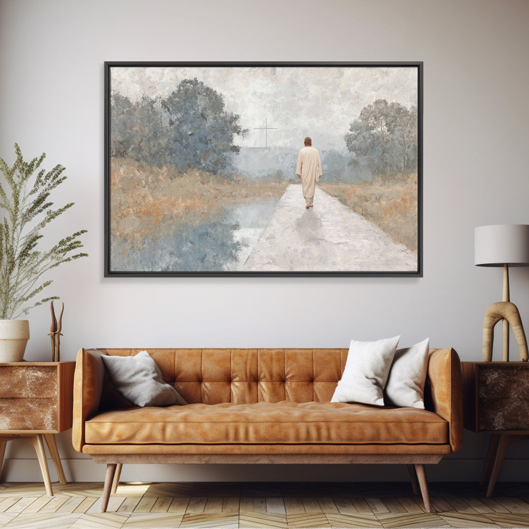 Path Of Mercy | Framed Canvas Print | Christian Art Canvas | Christian Wall Art | Large Christian Painting | Jesus Painting | Christmas Art