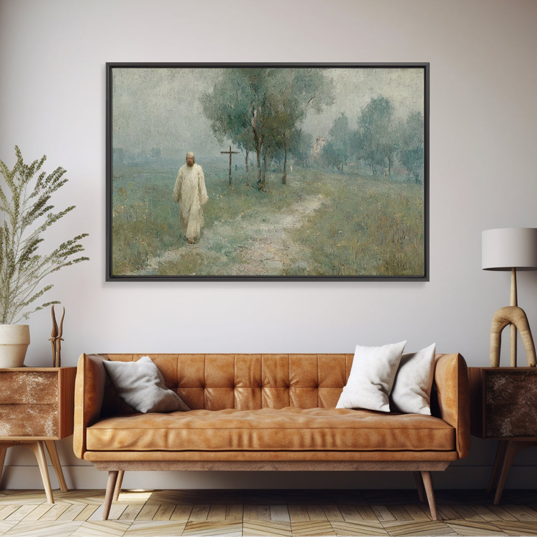 Garden Of Peace – Framed Canvas Print – Christian Art Canvas – Vintage Christian Art – Christian Wall Art – Jesus Painting – Christian Gift
