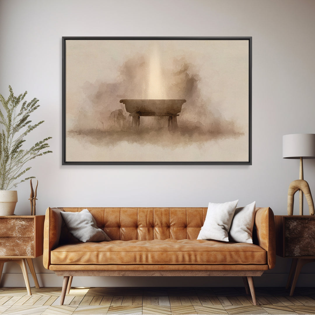 Manger Light – Framed Canvas Print – Christian Wall Art – Christian Art Canvas – Christmas Art – Christian Christmas Art – Christian Decor