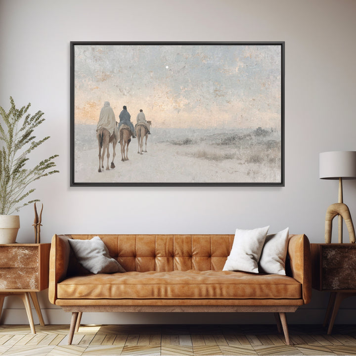 Silent Caravan – Framed Canvas Print – Christian Wall Art – Christian Christmas Art – Christian Art Canvas – Christian Decor – Christmas Ar