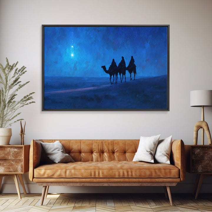 Bethlehem Starrise – Framed Canvas Print – Christian Decor – Christian Wall Art – Christian Christmas Art – Christian Art Canvas – Christma