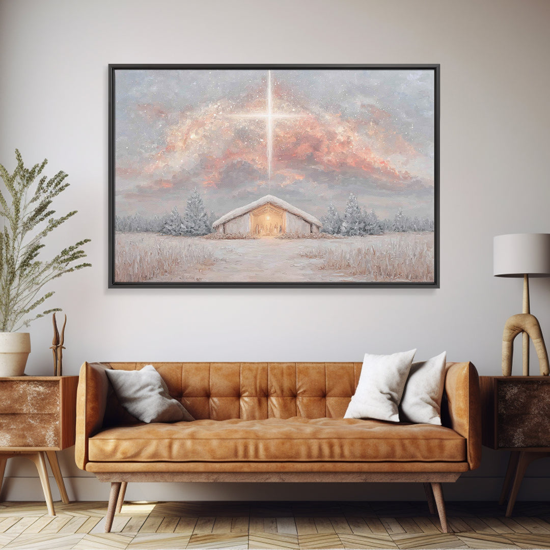 Winter Glory – Framed Canvas Print – Christian Decor – Christian Christmas Art – Christian Art Canvas – Christmas Art – Christian Wall Art